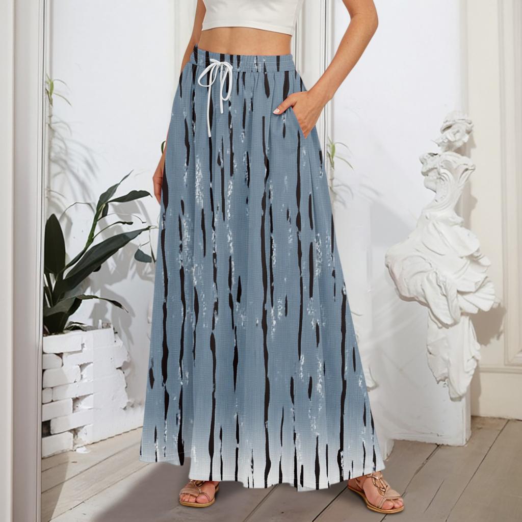 Gonne Maxi A Line da Donna Fluide Svasate con Orlo a Balze Vita Elastica Eleganti a Strati Boho Lunghe