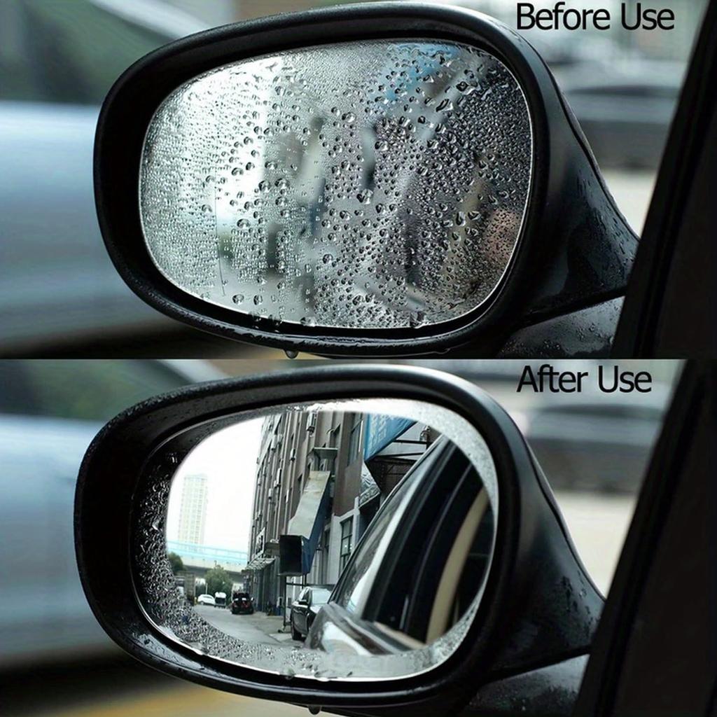 4pcs Car Sticker Rainproof Film 5.3"x3.7" for Car Rearview Mirror Car Rearview Mirror Rain Film Clear Sight In Rainy Days
