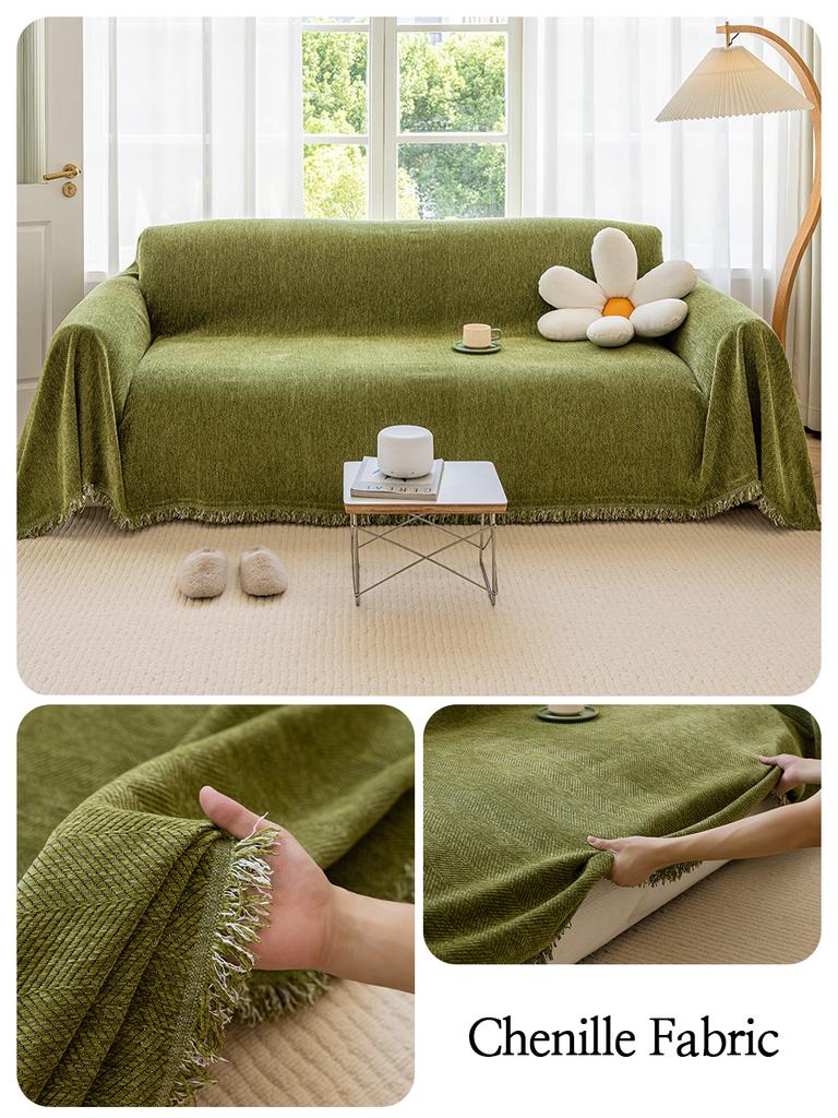 YanYangTian Chenille Sofa Towel for Living Room French Style Home Decoration Sofa Cover Couch Cover Tassel Edge Waffle Cushion