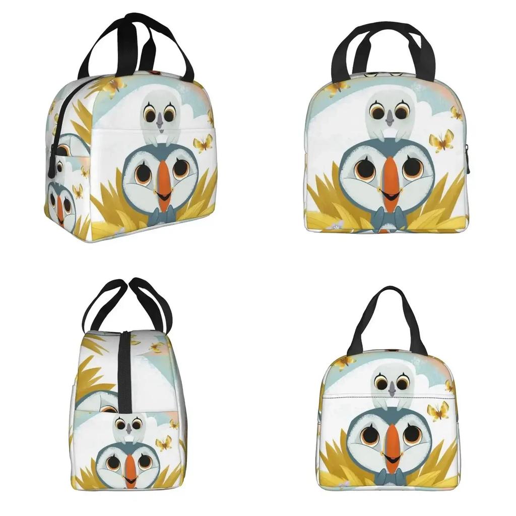 Puffin Rock En Nieuwe Vrienden Geïsoleerde Lunchtas voor Vrouwen Kinderen Draagbare Voedseldozen Thermische Lunchbox Tote