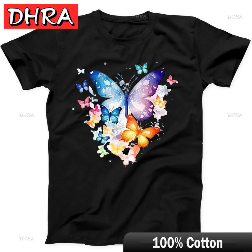 

Butterflies Colourful Butterfly Best Seller Funny Gift Tee Black T Shirt Punk Vintage Shirts Tshirts for Vocation TShirt Female 4XL