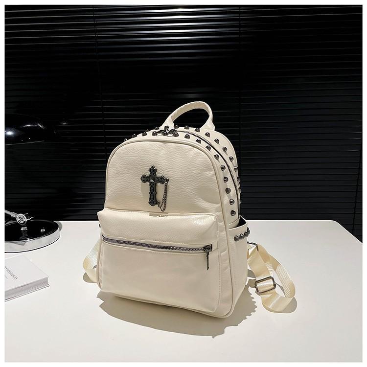Fashion And High-End Sense, Simple Commute, Large-Capacity Backpack, Personalized White Match Design Sense, Single Shoulder Backpack, Women'S Bag