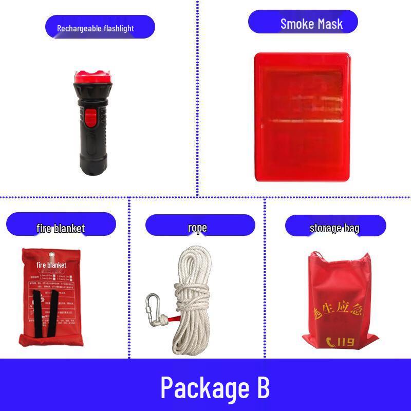 Fire Safety Emergency Kit with Flashlight