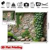 Rustic Cobblestone Wall Tapestry, Green Ivy Vines On Natural Rock Wall Hanging for Patio and Balcony