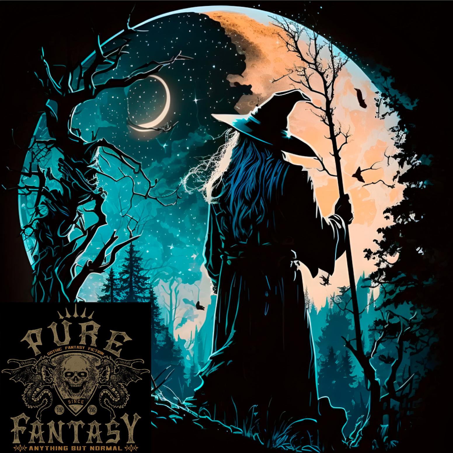 26 A Wizard Looking at a Fantasy Moon Warlock Mens Light Cotton T-Shirt Unisex T-Shirt M