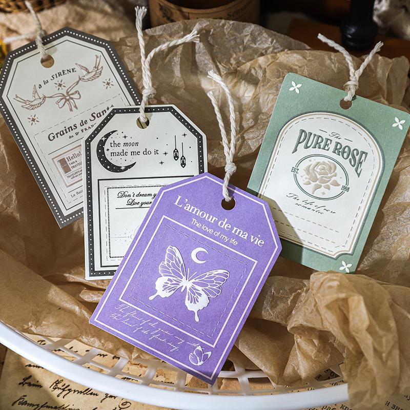 20 Sheets Vintage Label Handbook Memo Pad Junk Journal Deco Material Paper Scrapbooking Collage Diary Plant Aesthetic Decorative