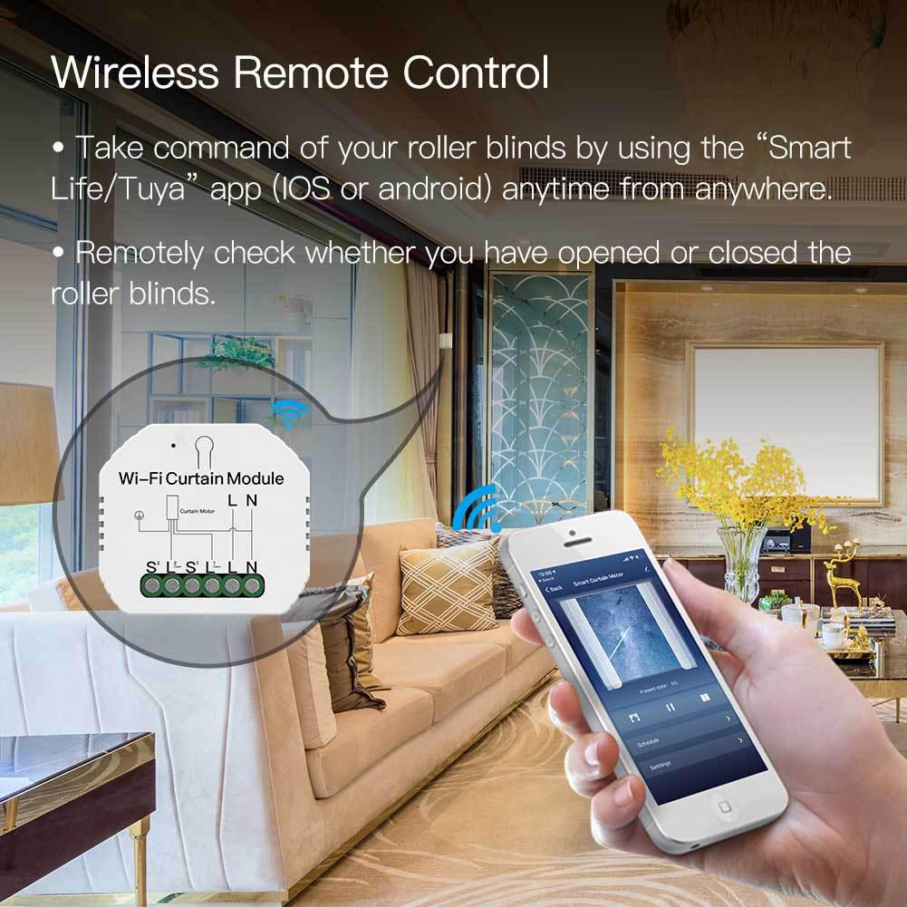 Graffiti Smart WiFi Curtain Switch with Remote Timer & Alexa Compatibility