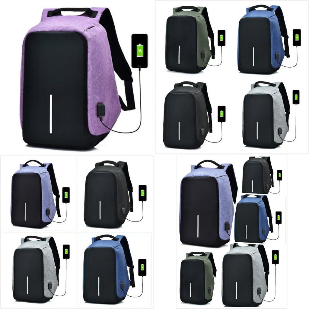 Rucksack Diebstahlschutz Unisex Laptop USB-Anschluss Ladefunktion Reise Oxford Taschen Schule