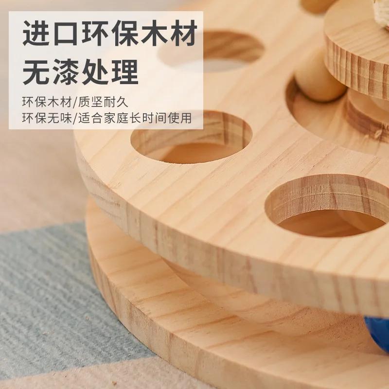 Solid Wood Turntable Pet Toy Sisal Grinding Claws Amusing Integrated Cat Scratching Board Pet Products Cat Climbing Frame