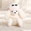 Cute Glasses Poodle Keychain, Fluffy Dog Plush Toy for Bag, Small Stuffed Animal Keyring for Backpack Purse Car Keys Accessories
