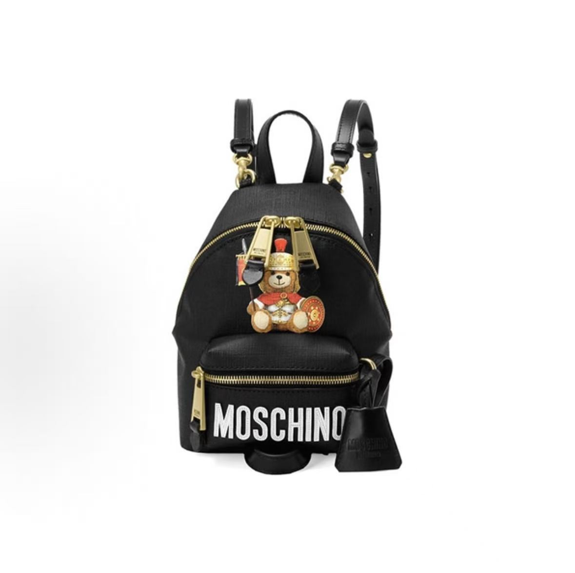 

Moschino Roman Soldier Teddy Bear Print Casual Mini Backpack Women Backpack Black 7T7637-8210-1555 Basic Set (Bag+Dust Bag)
