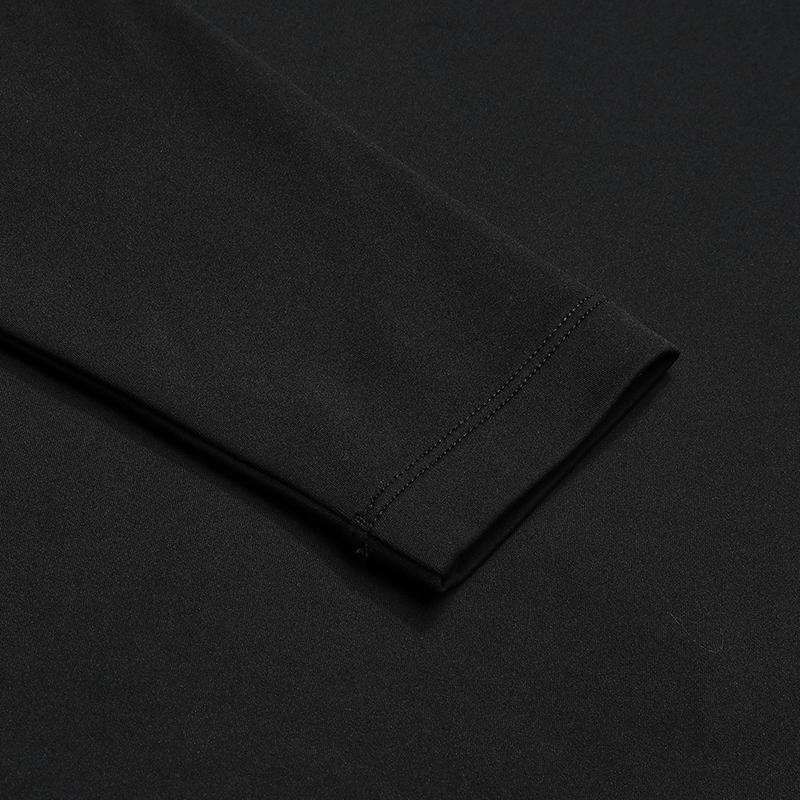 Fila Golf Series Simple Texture Casual Sports Comfortable Knitted Long Sleeve Polo Shirt Men Tops Deep-Black A11M615210FBK