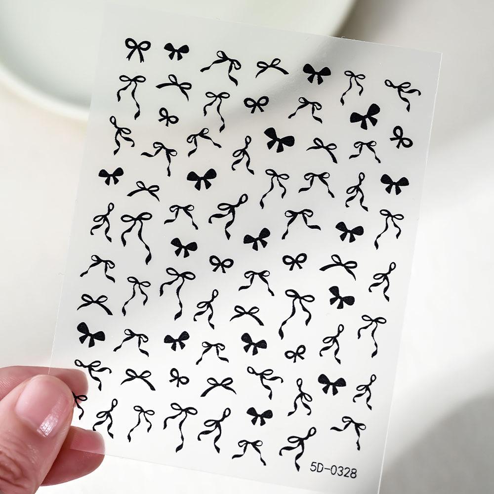 

5D Рельефная наклейка для ногтей Sweet Bow Трехмерная рельефная наклейка для ногтей Nude Pink Bow Nail Art Наклейка 5D-0328