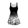 Halloween carnival wilderness horror gradual change pattern digital printing new women's vest dress