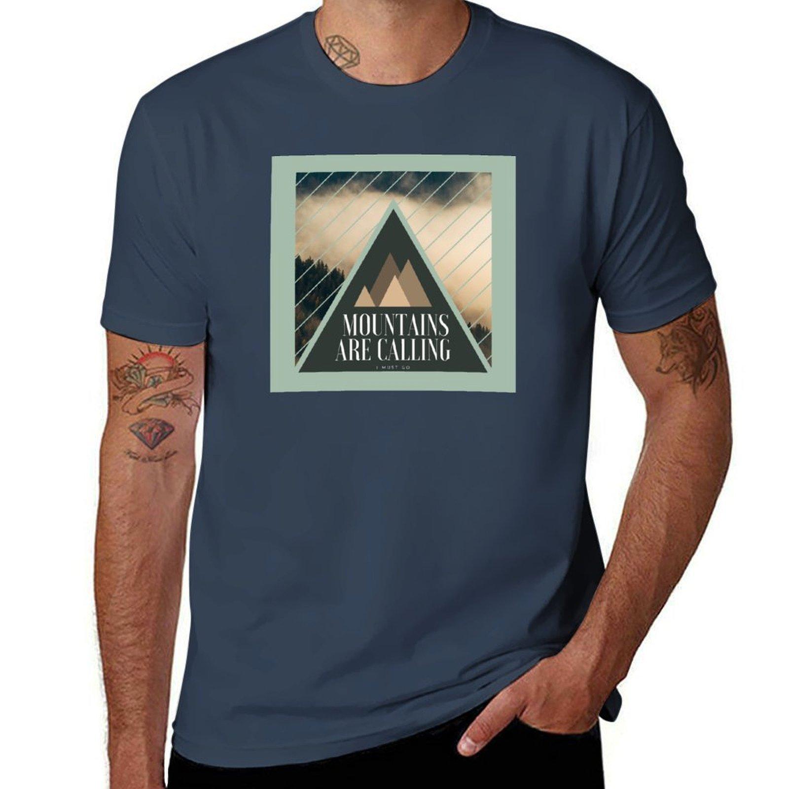 Mountains are Calling TShirt Fashion Simple Casual Tee Shirt S