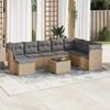 VidaXL Garden Lounge Set with Cushions 9 Pcs Beige Braided Resin 3218059