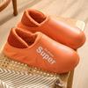 Waterproof cotton slippers women's winter new indoor home warmth velvet confinement cotton shoes men wear outside winter