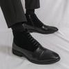 Men Formal Business Ankle Boots Black Brown Leather Shoes High Boots Brogue Boots Large Size