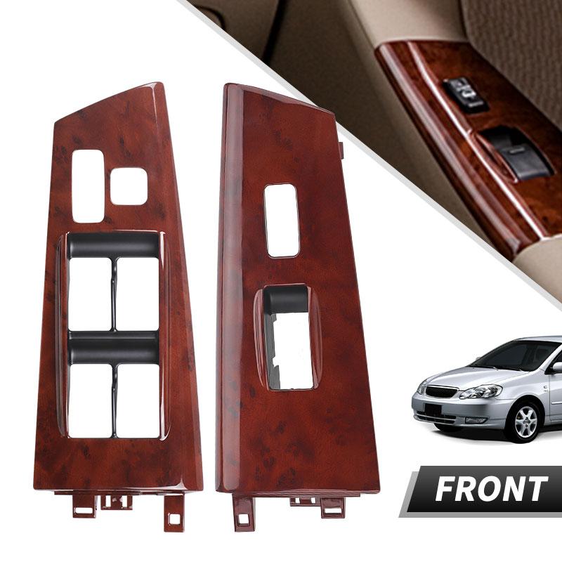 74232-12380 74231-02350 Front Power Window Switch Bezel Panel For Toyota Corolla 2003 2004 2005 2006 2007 2008 Wood Grain/Sliver