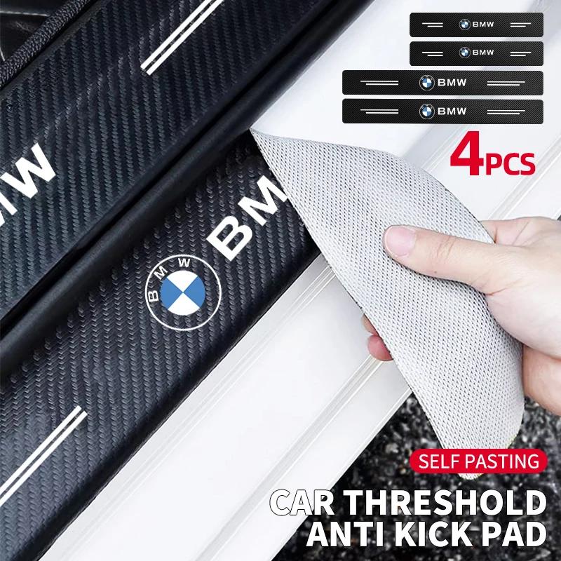 CBV1 For BMW 4Pcs Car Scuff Plate Carbon Fiber Sticker Door Threshold Protector For BMW 4 Series F32 F33 F36 M4 420d 420i 425d 430i 4