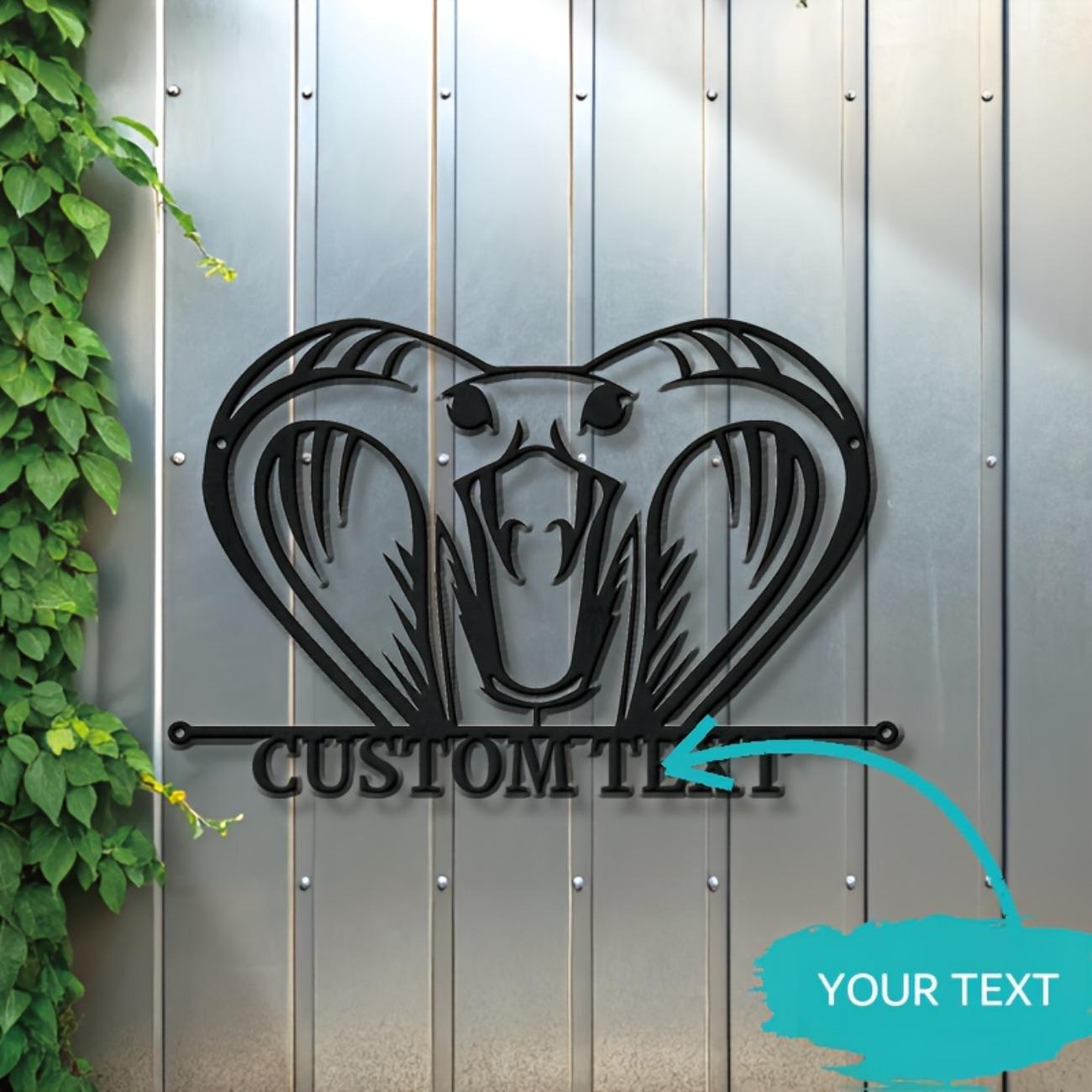 

Handcrafted Cobra Metal Sign Durable Wall Art Home Garden Man Cave Garage Decor Snake Gift S чёрный