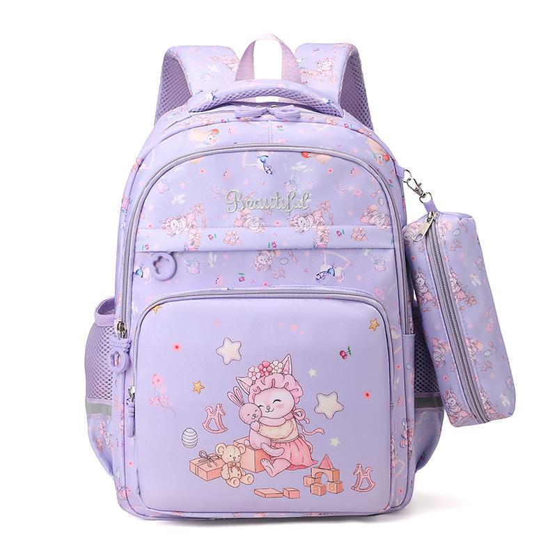 Schoolbag Elementary School Bag New Cartoon Cute School Backpack Lightweight Large Capacity Girl Backpack