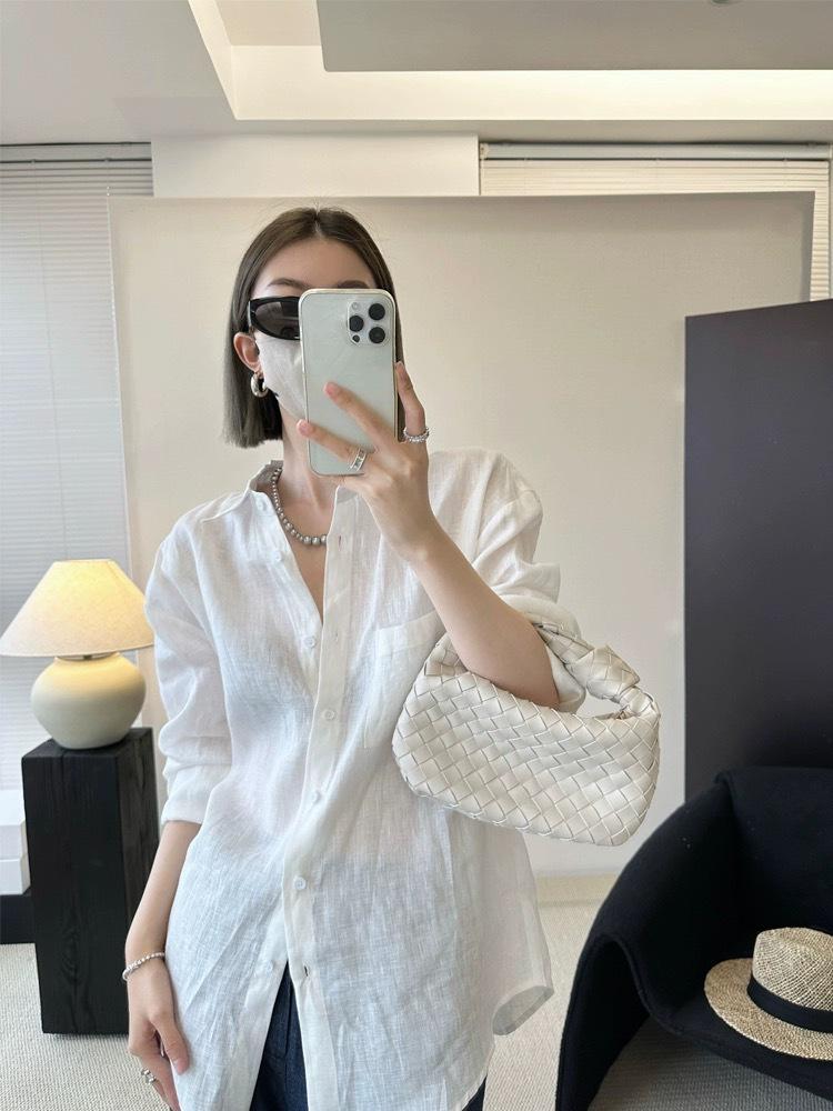 

Женский летний льняной кардиган 2025 года: Легкая рубашка из французского хлопка с солнцезащитным эффектом Medium белый
