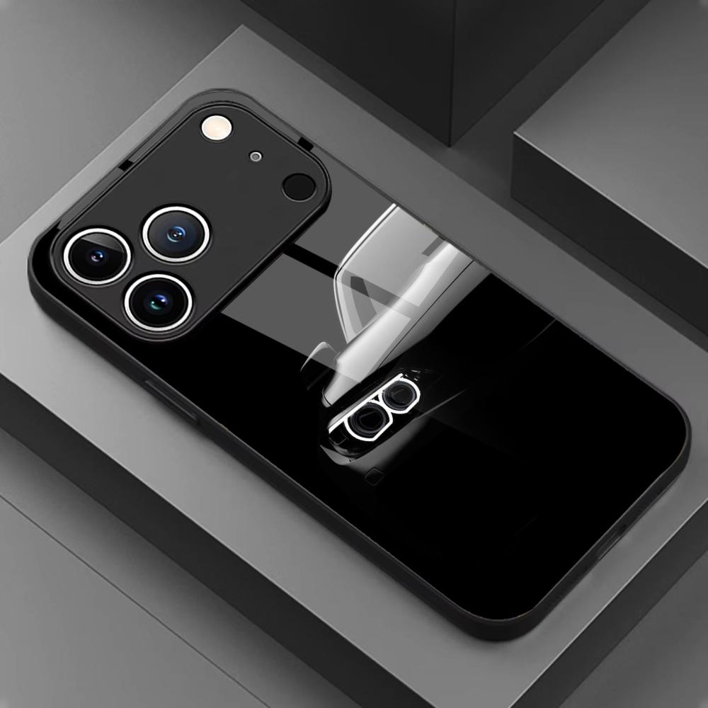 Cool Black Sports Car Front Glass phone case mobile phones for iphone 17 pro max cover for iPhone 17 16 15 14 13 12 pm Pro Plus