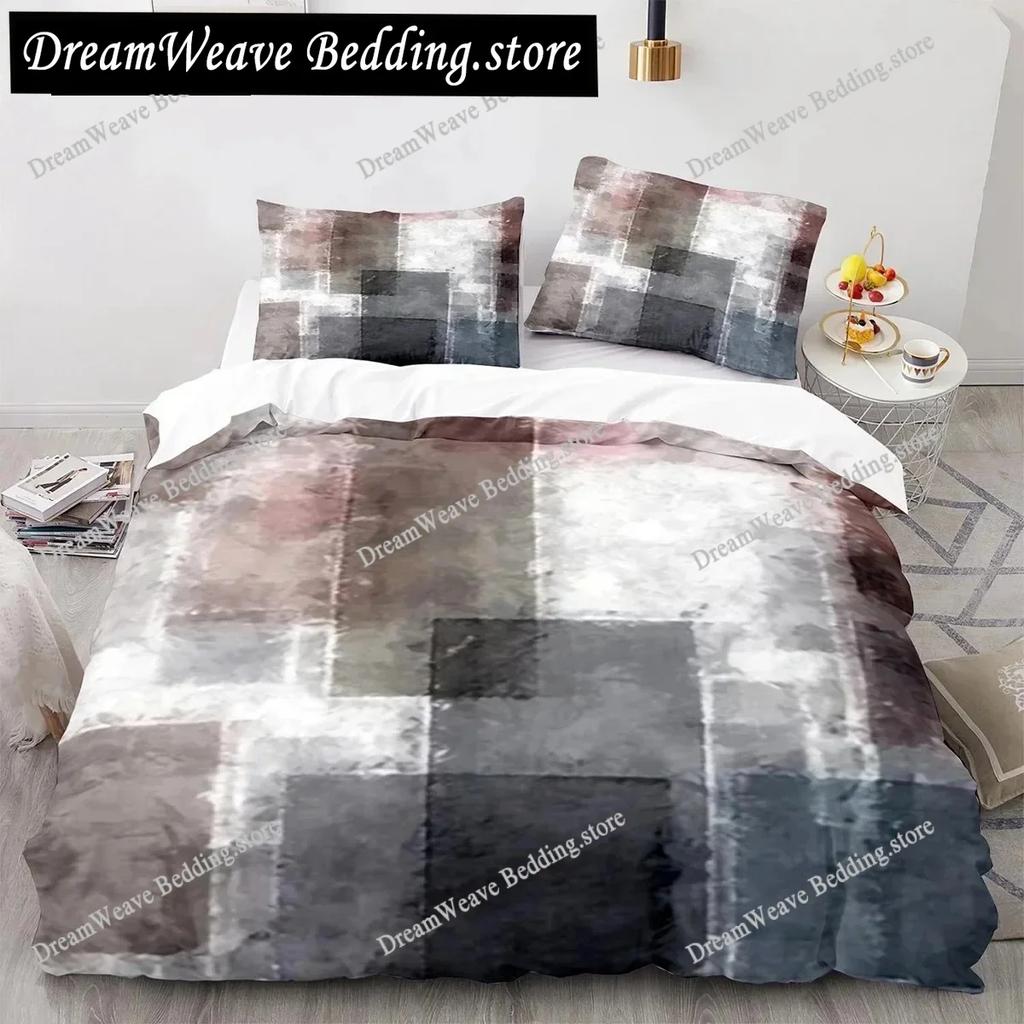 Art Green Blue Black Striped Plaid Patch Style Duvet Cover Pillow Case Bedding Set Quilt Cover Double Bed Home Textile963963