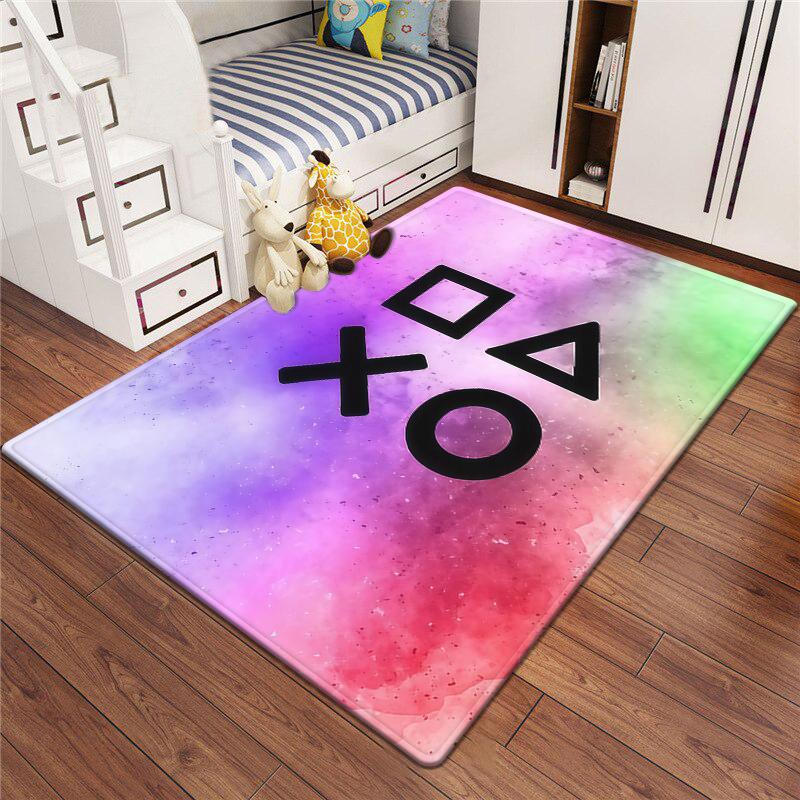 Gaming Esports Geometric Controller Pattern Carpet Mat for Boys Bedroom Gaming  large rug for Living Room Home Decoration Rug