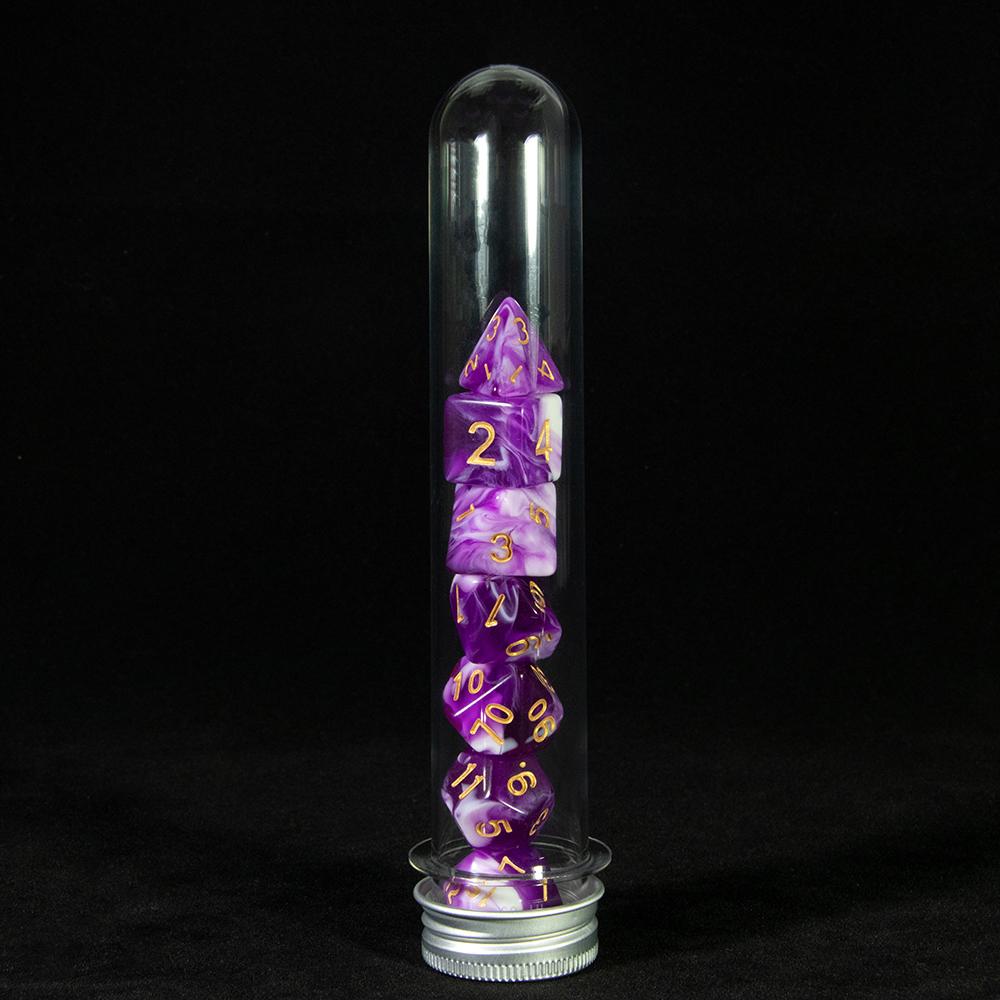 Multi-sided Digital DiceDND Game Dice 7pcs Polyhedral Double Colors Dice with Tube for RPG Board Game Party Supplies