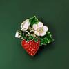 Rhinestones Strawberry Brooch Fashionable Handmade Lapel Pin Breastpin Fruit Jewelry Accessories for Women and Men