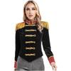 Costume da Domatrice da Circo da Donna Giacca di Velluto con Colletto Alto e Spalline Frangiate Halloween Cosplay Abito da Spettacolo