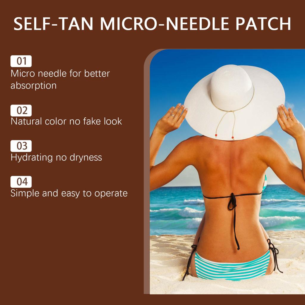 Patch Tan Selbst Mikronadel Streifenfrei Gleichmäßiger Bronze-Glow Hyaluronsäure Tiefenfeuchtigkeit Mikronadel-Technologie 7 Stück