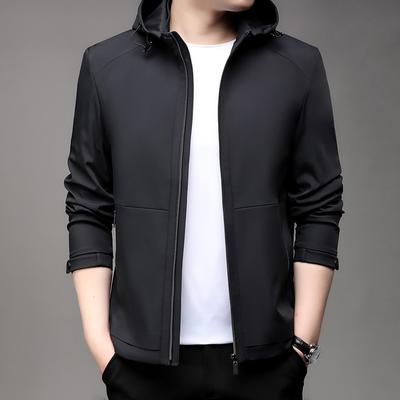 Hooded Jacket Men's Coat Men's New Spring All-match Thin Top Casual Dad Jacket