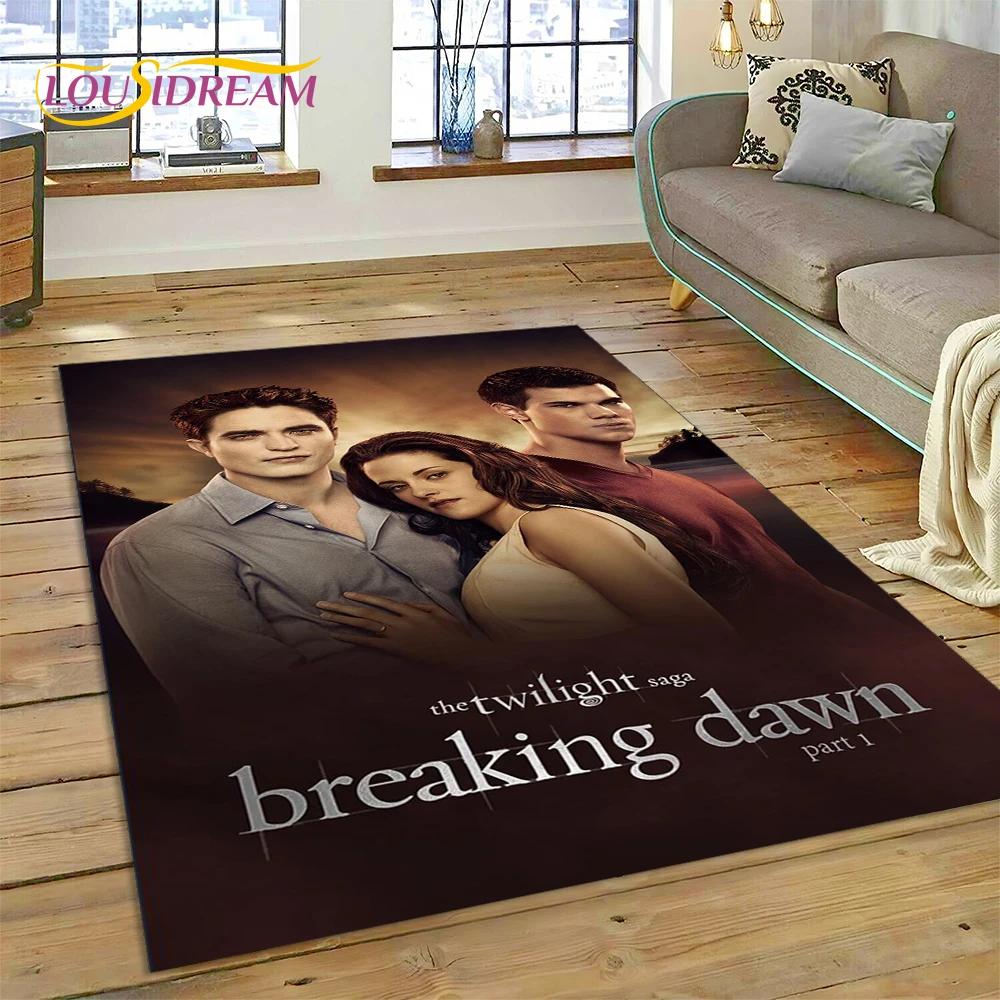 3D Saga Twilight Edward Bella Tapis Moquette pour Salon Chambre Décoration de Maison, Tapis de Sol Antidérapant Décoration pour Canapé Paillasson