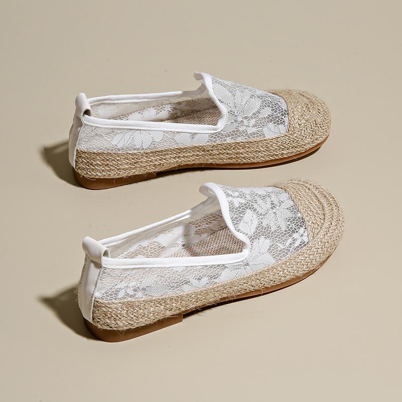 Fashion CRLAYDK Womens Lace Espadrille Moccasins Slip On Loafers for Work Penny Hollow Out Walking Ladies Casual Driving Boat Shoes