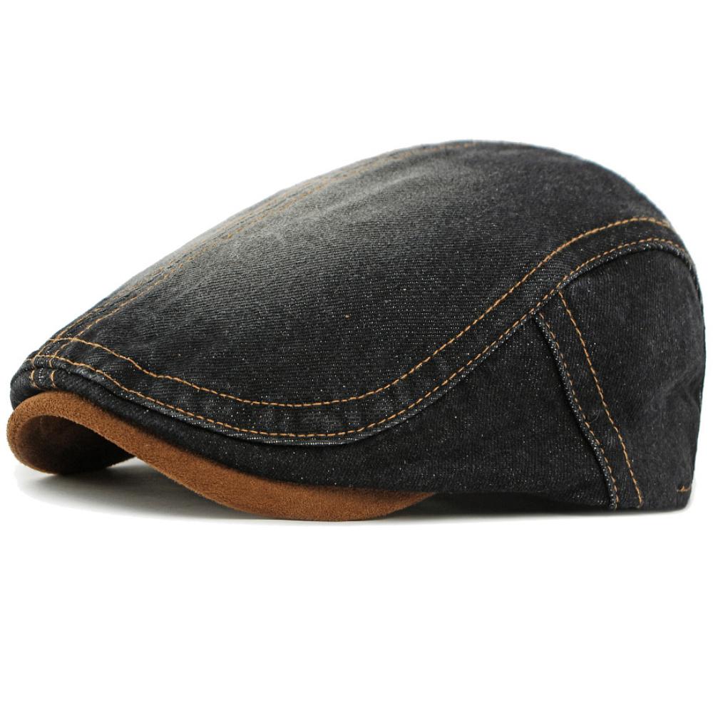 HT5042 Beret for Men Women 100% Cotton Denim Beret Hat Male Female Ivy Flat Cap Retro Artist Painter Hat Spring Autumn Beret Cap
