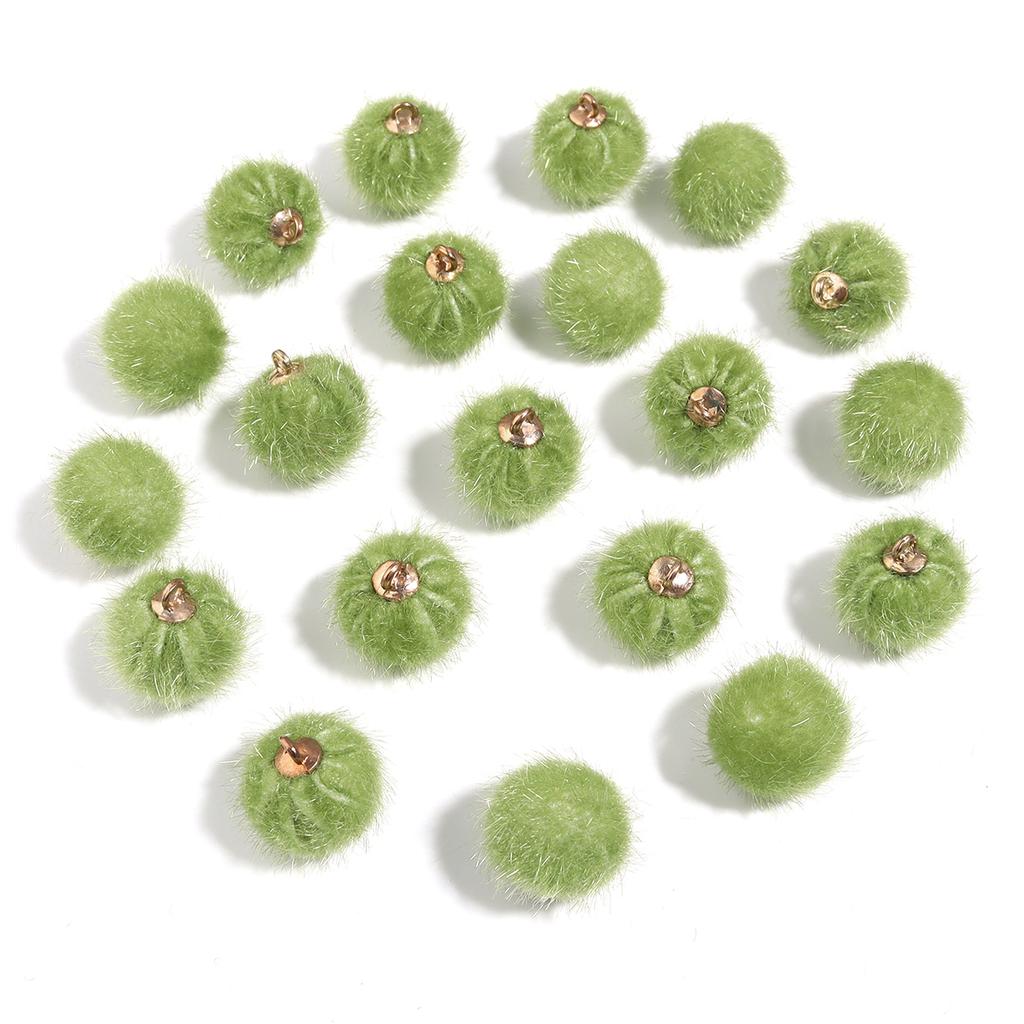 20pcs Plush Fur Covered Ball Beads Charms Multicolor Pompom Pendant For DIY Jewelry Making Necklace Bracelet Earring Accessories