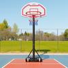 Portable Basketball Stand, 1.6 to 2.1m Height Adjustment Basketball Hoop & Goal, Kids Adjustable Basketballs Hoop with Nylon Net & Rolling Wheels,
