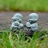 Tier-Mönch-Statue, Harz, Stein Zen-Garten Dekoration, Ruhige lächelnde Skulptur