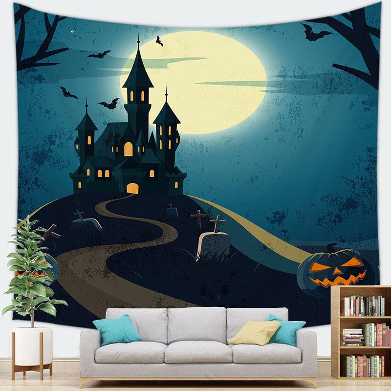 Домашний декор Хэллоуин гобелен настенный гобелен летучая мышь тыква счастливый Хэллоуин — фото 13