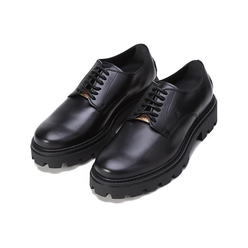 TOD'S Men's Black Leather Lace-up Platform Oxford Shoes