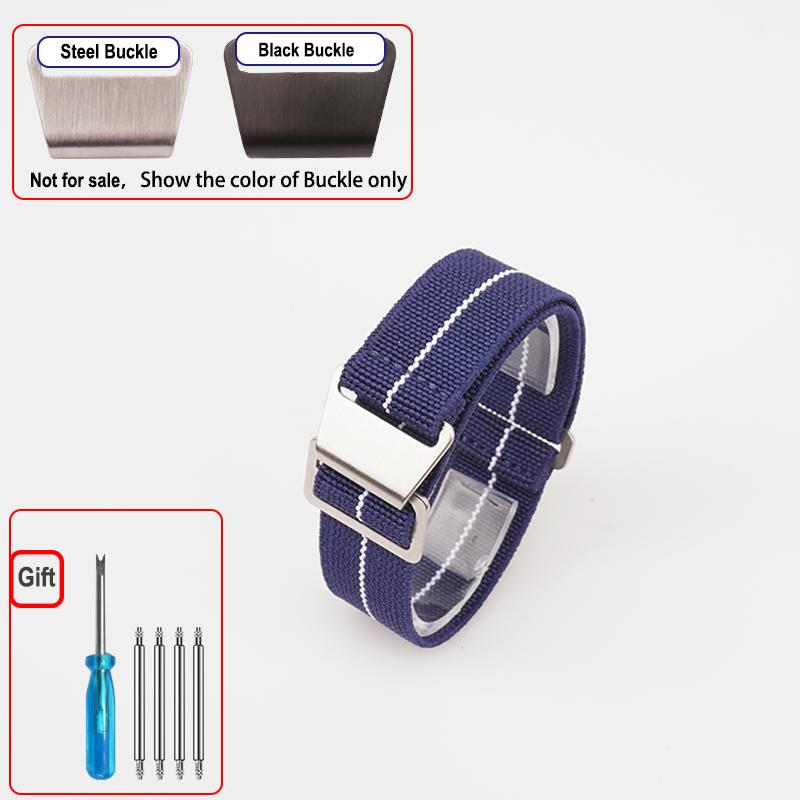 60s French Troops Parachute Bag Elastic Watch Strap 18 20mm 22mm Nylon Watchbands Man's Universal Ballistic Fabric Wristband