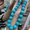 New Medieval Vintage Ethnic Wind 20M Large Turquoise Necklace Women'S Jewelry Turquoise Retro Neck Necklace