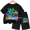 Kids Rainbow T-shirt Friends Girls Boys Clothes Summer Short Sleeve Tshirt Set Cartoon Tee Tops Game Anime Shirts Camiseta