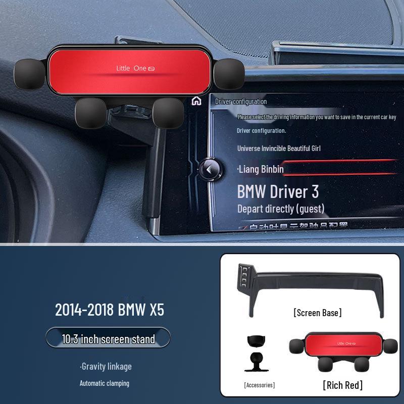 Soporte de teléfono con carga inalámbrica para BMW X5 (2014-2023) con Navegación de Modelo de Pantalla.