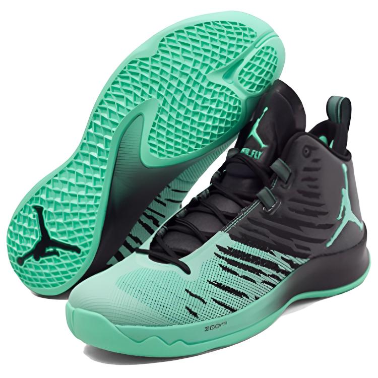 Jordan Super.Fly 5 Low Top Basketball Shoes Men's Black Green 850700-032