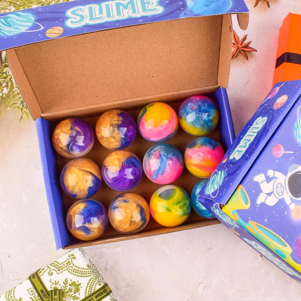 12 Pack Galaxy Slime Balls Slime Party Favors NonSticky Soft Slime Kit