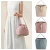 Portable Lunch Box Bag Insulated Solid Color Picnic Bag Large Capacity Hand-Held Waterproof Hand Bag For Students Office Workers